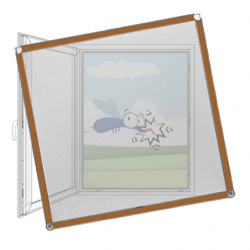 Fliegengitter für Fenster aus Holz Ockerbraun RAL 8001 | Sun Pro