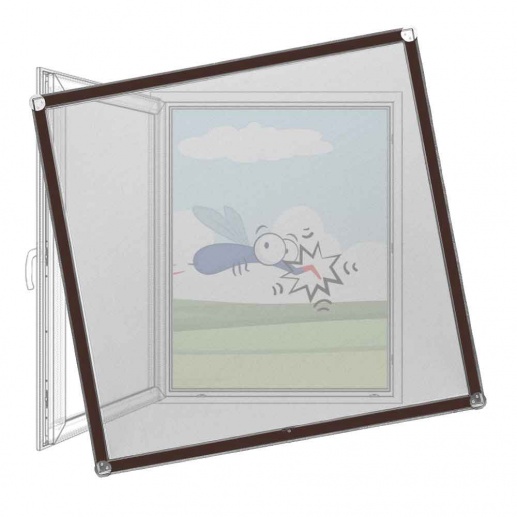 Fliegengitter für Fenster aus Holz Schokobraun RAL 8017 | Sun Pro