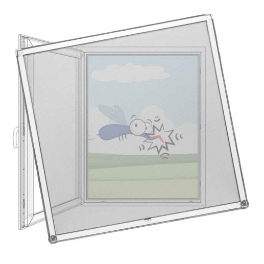 Fliegengitter für Fenster aus Holz Weiß RAL 9016 | Sun Pro