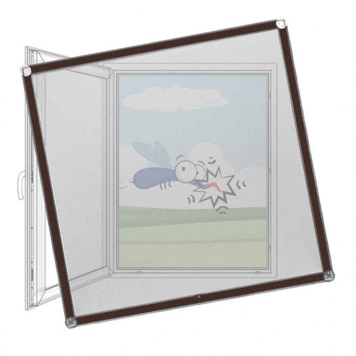 Fliegengitter für Fenster aus Kunststoff Schwarzbraun RAL 8022 | Fiberglas (Standard)