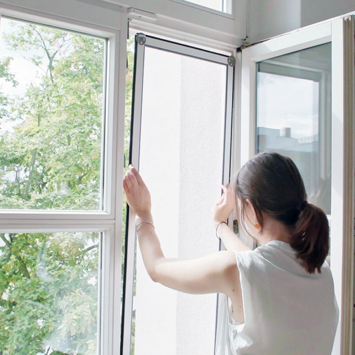MückeNIX, Fliegengitter Selbstbausatz für Fenster aus Kunststoff Weiß RAL  9016