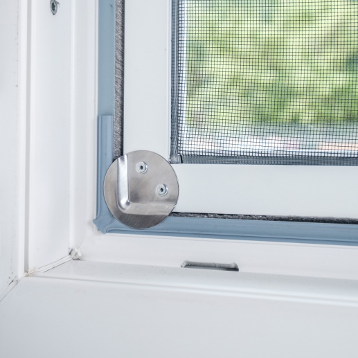 STRMAX Fliegengitter Fenster,DIY Verstellbarer Magnetischer Fensterschutz,  Einfache Installation, Weißer Rahmen, Verschlüsseltes Netz, 54 Größen  (Color : Grey mesh, Size : 110x130cm) : : Baumarkt
